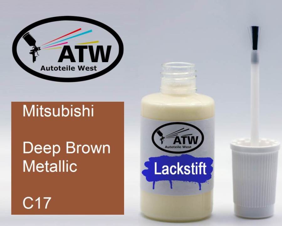 Mitsubishi, Deep Brown Metallic, C17: 20ml Lackstift, von ATW Autoteile West.